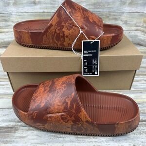 Nike Calm Slide Cinnamon Monarch Brown Premium Mens Size 9 Sandals HQ1125-200